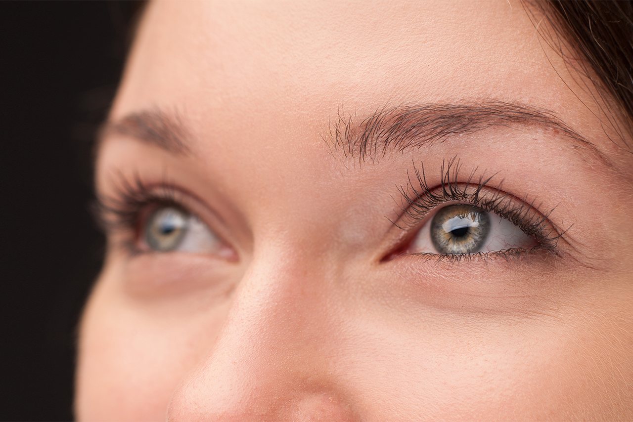 Girl staring with a close up on the eyes. 