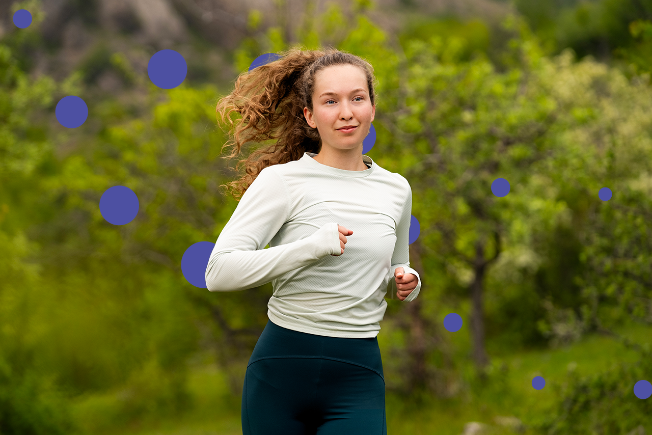 woman running outside
