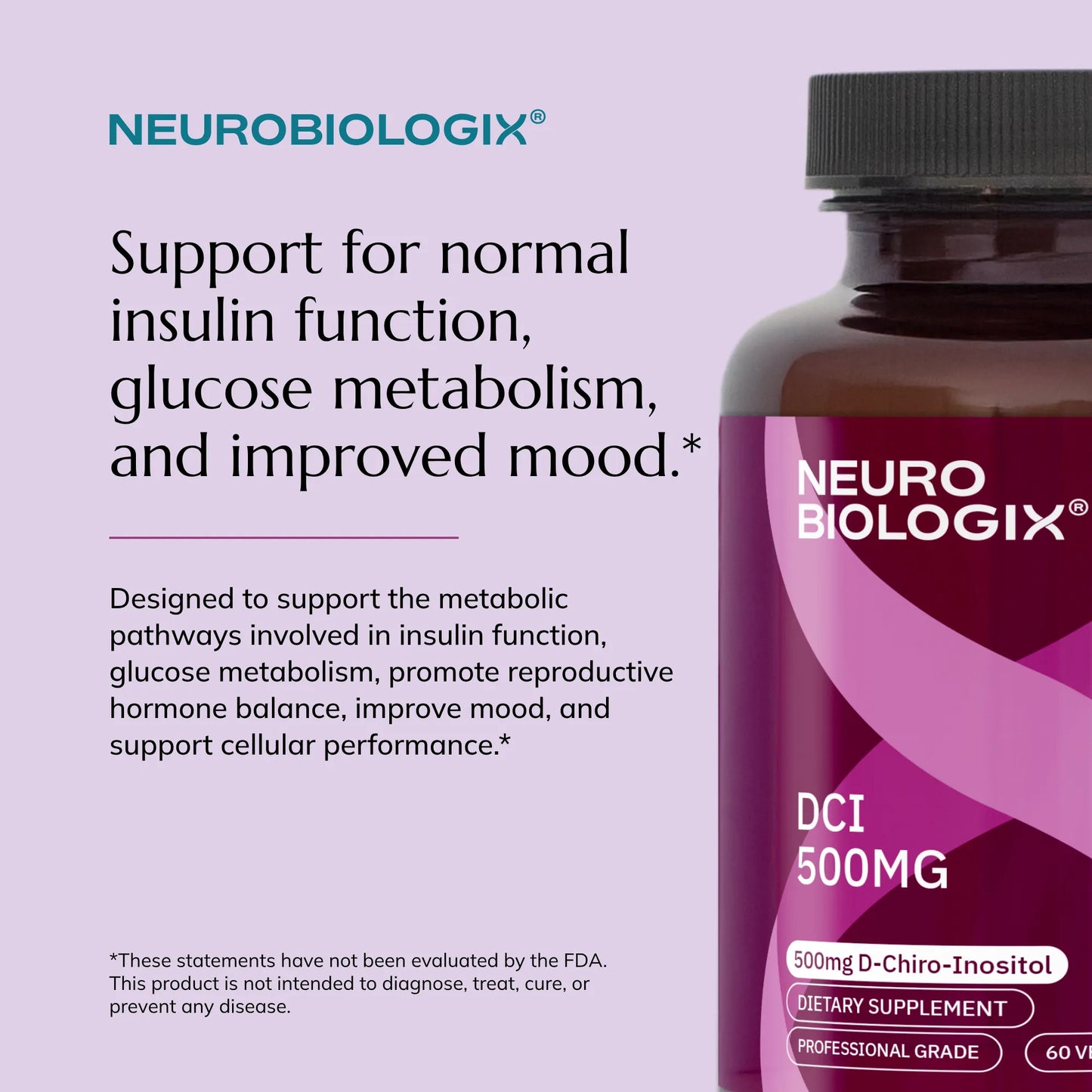 Support for normal insulin function, glucose metabolism and improved mood * DCI 500mg